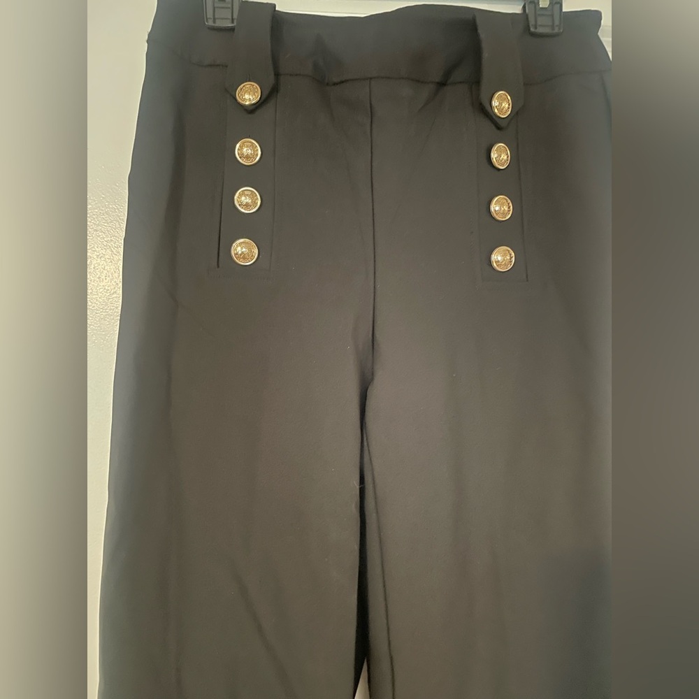 Rachel Zoe Black Pants with Gold Accents